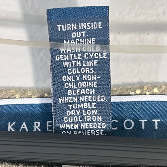 Karen Scott Gold and Green Boat Neck Cuffed Sleeve Blouse - Picture 6 of 6